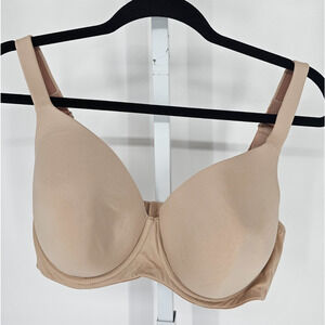 Dreamfit Womens Sz 40DD Full Figure Lightly Lined T Shirt Bra Solid Beige